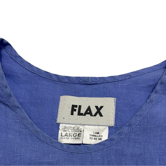 Women’s Flax Brand Linen Casual Top Periwinkle Size Large - Picture 3 of 7